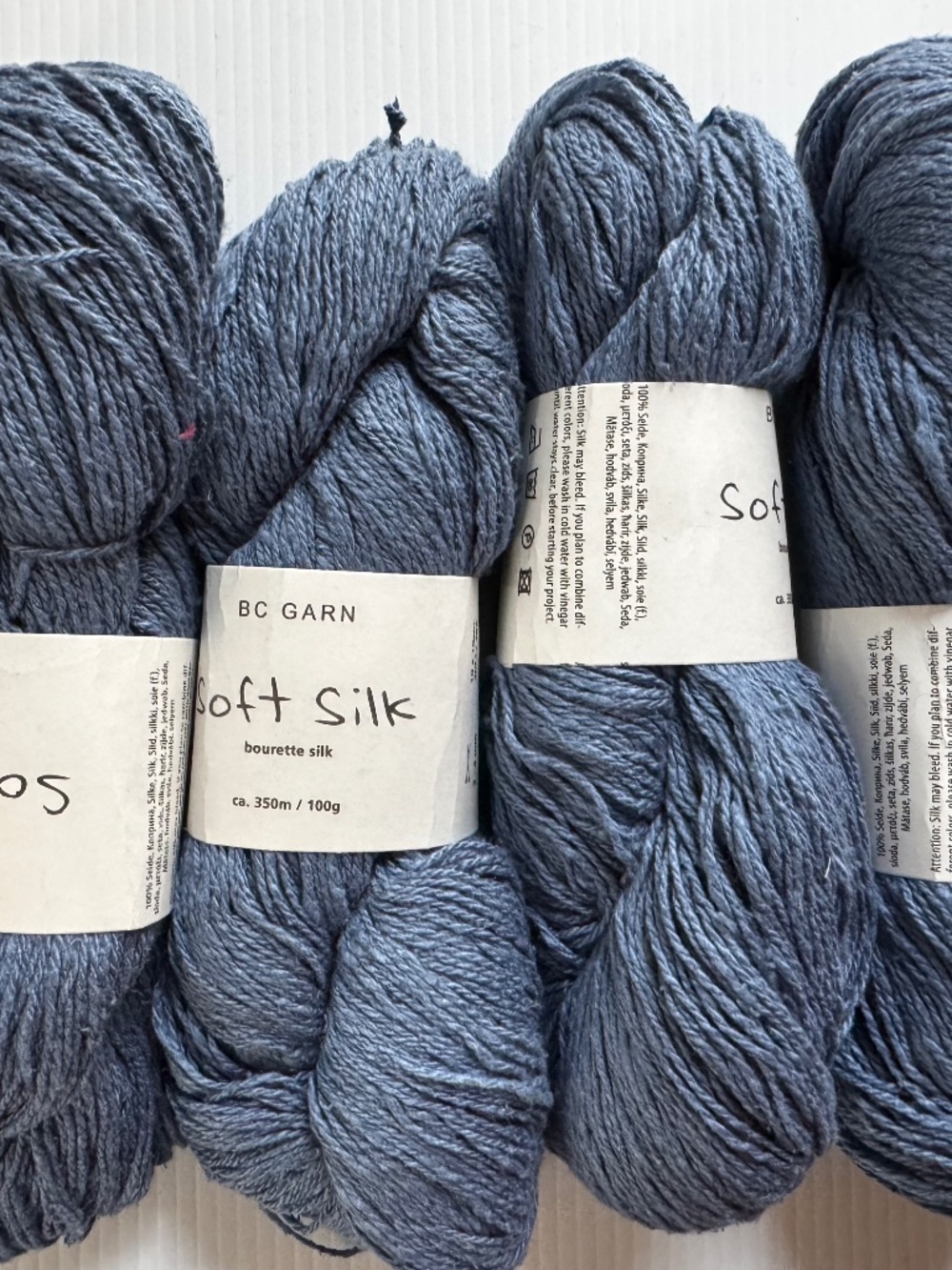 Four Skeins Yarn - BC Garn Soft Silk- Light Petrol
